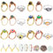 WEBEEDY Kit de fabricación de anillos envueltos en alambre, cuentas de anillo de mal de ojo, alicates de joyería, alambre, cinta métrica para adultos y principiantes, regalo de boda para hacer 18