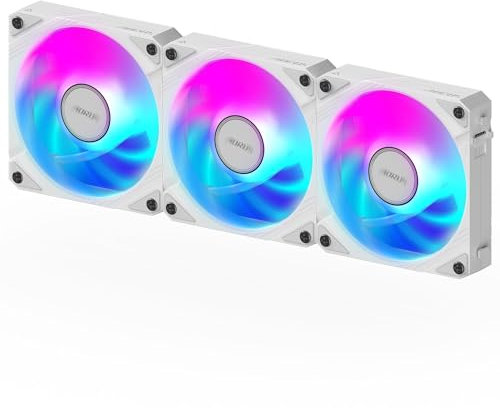 AORUS EZ Chain Fan 120 ICE (3-Pack), 120mm Hydro Dynamic Bearing ARGB Computer Case Fan