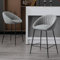 chairus Juego de 2 Taburetes de Bar Modernos Sillas Altas de Cocina con Respaldo, Sillas de Bar de Fibra con Patas Negras Taburetes Altos para Islas de Cocina/Restaurante,Gris