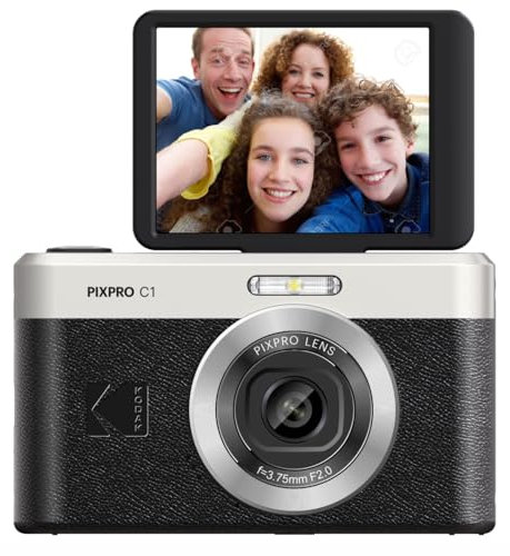 KODAK Pixpro C1 - Fotocamera Digitale Ultra Compatta | 13MP BSI CMOS, Zoom 4X, Display LCD 2.8, Flash LED, Batteria Integrata - Nero