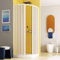 Yellowshop - Box Doccia Semicircolare PVC Curvo Alessia, PVC bianco, Anta a Soffietto con Apertura Centrale, Reversibile, Salvaspazio, Facile da Montare – Made in Italy (Bianco, 80x80 cm)