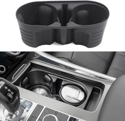 Heutamo Center Console Cup Holder Insert Compatible with Land Rover Range Rover 2018-2022 Range Rover Sport 2018-2022 Silicone Front Water Cup Holder Protective Cover Accessories