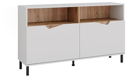 Vicco Kommode Marelle, Weiß/Artisan, 140 x 81.3 cm | mit 2 Türen, geeignet zur Aufbewahrung verschiedenster Alltagsgegenstände