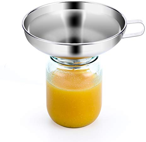 Imbuto per barattoli di marmellata in acciaio inox con manico largo, imbuto da cucina