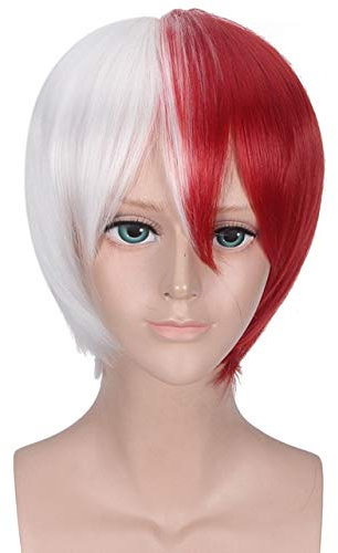 Mein Held Academia Todoroki Shoto Frauen alle Charaktere spielen Perücke Cosplay Kostüm Boku kein Held Academia Haar Perücken + Perückenkappe Einheitsgröße Shoto Todoroki Perücke 2