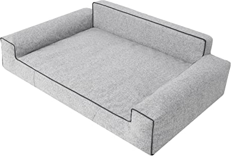 PillowPrim Hundebett, Möbel für Tiere, Katzenbett, Abnehmbar Bezug, Hundeliege, Schlafplätze, große Hunde, Hundesofa, Korb, Waschbar, Asche, XXL: 116x78 cm