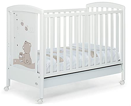 Foppapedretti Felicity, Kinderbett mit verstellbarem Seitenteil, 131 x 71 x 103 cm, 24 kg, weiß