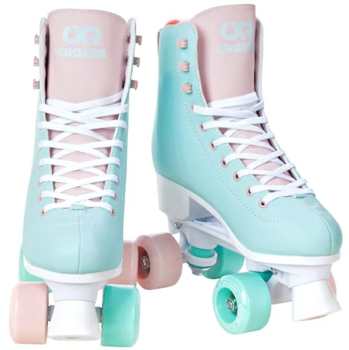 Croxer Rollschuhe Roller Skates Lea (Mint/Pink, 40 (26cm))