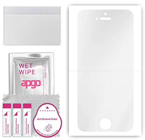 apgo Hydrogel Schutzfolie, Klar, kompatibel mit Apple iPhone 5s, flexibele Displayschutzfolie, Folie mit Positionierhilfe, kratzfest, einfache Montage