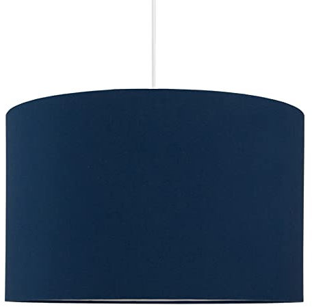 youngDECO® Dunkelblaue Hängeleuchte 2xE27, Hängelampe aus Baumwollstoff Ø38cm, Extra Lichtdiffusor, Pendelleuchte für Kinderzimmer und Babyzimmer, Hergestellt in der EU