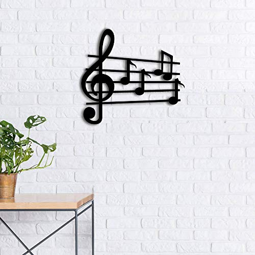 Pet-Jos Musiknoten Dekoration Musik Wanddekoration Holz, moderne geometrische Tierdekoration, Musikschlüssel, Wandkunst, Music Wall Decoration, 55 x cm