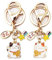 Hoshisea 2 Stück Glückliche Katze Schlüsselbund, Katze Glücksbringer Anhänger, Japanischen Stil Maneki Neko Schlüsselring, Für Geldbörsen, Schlüsselanhänger, Geschenke(zufälliger Stil)