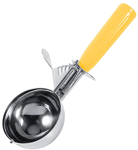 Ice Cream Scoop, Stainless Steel Cookie Scoop Melon Scoop Portion Scoop with Easy Trigger for Cookie Dough, Cupcake Batter Frozen Yogurt, Gelatos, Sundaes Black (5.5cm / 2.17inch)