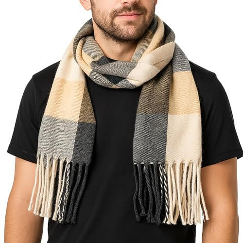 alpine swiss Herren Karierter Schal Weiche Winterschals Unisex