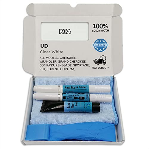 Genuine Colors Lackstift CLEAR WHITE UD für KIA Weiß CHEROKEE WRANGLER GRAND COMPASS RENEGADE SPORTAGE RIO SORENTO OPTIMA CARNIVAL CARENS PRIDE SPECTRA SEDONA K-SERIES SEPHIA CERATO SOUL PICANTO FORTE