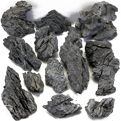 KINGRUI Natural Seiryu Rock Stone 11lb Dragon Stone for Aquarium Landscaping Models Fish Tank Decoration Reptile and Amphibian enclosures 3-6inch