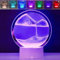 Neioaas Bewegliche Sandkunst-Tischlampe, 3D-Tiefsee-Landschaft Treibsandlampe, 7 Farbwechsel, Sandbewegung, Schreibtischlampe, 360° drehbar, 3D-Sanduhr-Lichter, Heimdekoration (Lila)