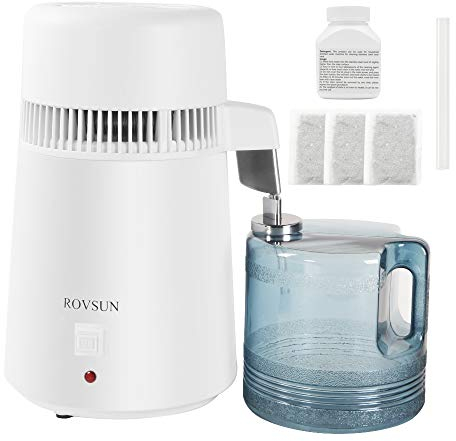 Bonnlo【Upgraded】4L Water Distiller Countertop Distilled Water Machine with Flame-retardant Material, BPA-Free Container & Stainless Steel Interior, 750W Distilled Water Maker Purifier (white)