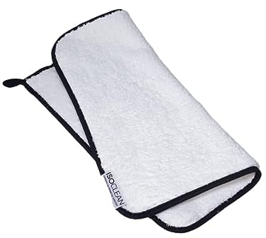 Isoclean Microfibre Towel, Absorbant Soft Fabric Towel for Makeup Brush Cleaning with Reinforced Edges, Machine Washable and Reusable for Delicate Makeup Brushes, 40cmx40cm, Large
