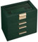 SONGMICS Scatola Portagioie, 4 Livelli, Coperchio in Vetro, 3 Cassetti, Porta Gioielli, Occhiali da Sole e Accessori Grandi, Moderno, Verde Foresta e Dorato JBC161G01