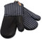 Cuisinart Neoprene Blue Oven Gloves Set of 2 - Oven Mitts with Blue Denim Pin Stripe Cuff, Faux Leather Hanging Loop, Neoprene Non Slip, Heat Resistant Oven Mitts