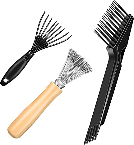 BlueXP 3 Stück Haarbürsten Reinigungswerkzeug Kamm mit Metalldraht Rechen Haarbürsten Reiniger Doppelseitigem Bürstenreiniger und Kamm Reinigungsbürste für Heim Salongebrauch Entfernen von Haarstaub