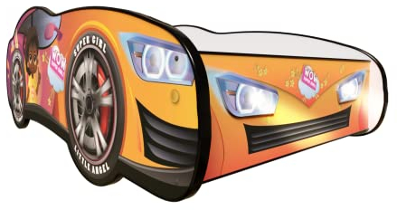 Topbeds Kinderbett Auto 140 x 70 cm Racing Car Girl - Bella LED - Autobett, Kinder Bett - Holzbett Baby Kinder - Kinderbett Junge - Bett für Kleinkinder
