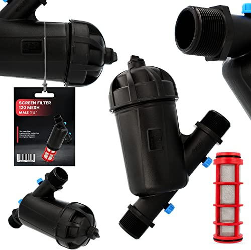 Filtro a maglia 120 MESH 1 1/2 AG, filtro acqua a goccia, irrigazione a goccia, sistema irrigatore, filtro per pompa dell'acqua, idroforo, previene le impurità, prolunga la durata