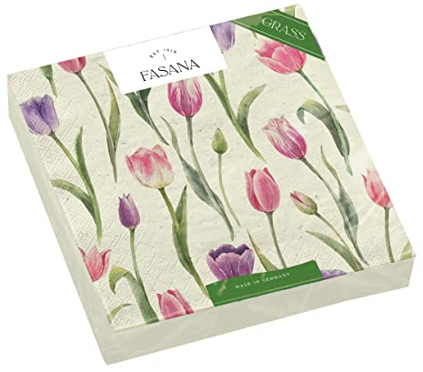 20 Servietten aus nachhaltiger Produktion Schöne, einzelne Tulpen | Blumen | Frühling | Tischdeko | Decoupage | Serviettentechnik 33x33cm