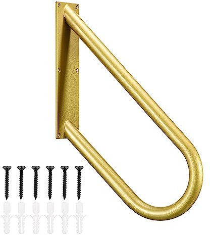 sourcing map Handläufe für Außentreppe Wand Montage Handläufe für 1-2 Schritte U-Geformte Treppe Handläufe für Garten Wand Garage Veranda Schritte Eingang Gold