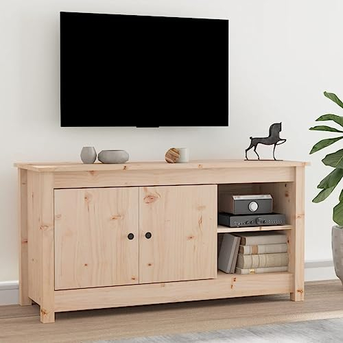 FIRBNUS 103x36,5x52 cm TV-Schrank Holz Kiefer Lowboard Wohnzimmer Sideboard Industrial Fernsehschrank TV Cabinet Unterschrank Fernsehkommode