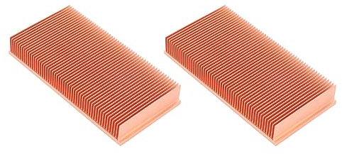 Daroplo 2X Kupferkühlkörper 100X50X15mm Skiving Fin Kühlkörper Kühler für Elektronischen RAM Chip LED VGA Kühler