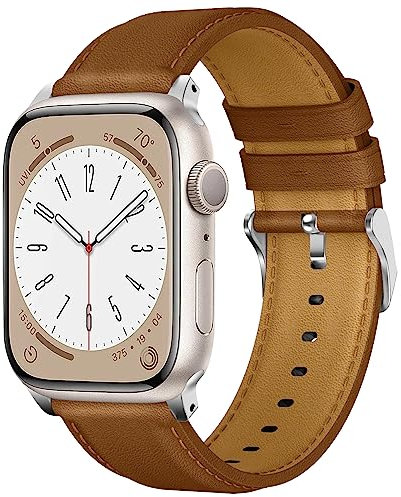 Correa para Apple Watch 10 46mm,Correa de Cuero Compatible con iwatch 49mm 46mm 45mm 44mm 42mm,Cuero Repuesto Correa para Apple Watch Ultra Ultra 2 Serie 10 9 8 7 6 SE 5 4 3 2 1 para Hombre Mujer