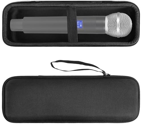 GEEKRIA for Creators Microphone Case, Mic Carrying Case, Travel Protective Bag with Cable Storage Compatible with TONOR TW630, TW620, Dolphin MCX10, MCX20, Gemini Sound GMU-M100 (Black)