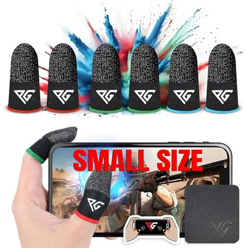 Progameplays Finger Sleeves for Gaming, Pubg Cod Mobile Phone, Breathable, Anti Sweat, Anti Dryness, Gaming Phone Compatible, Ultra Sensitive Finger Gloves (Hybrid Mixed) (Hybrid Small)
