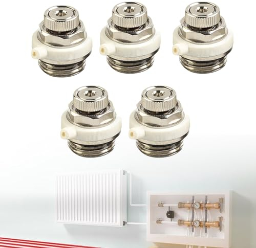 Auto Cut-Off Self Bleeding Radiator Valve, Automatic Bleed Valve Leakproof Swelling Discs Air Vent Bleed Valve for Energy Saving(5pcs)