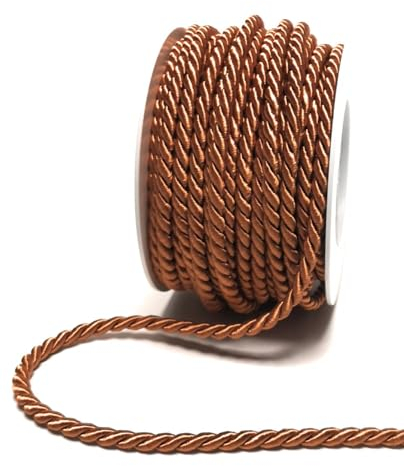 s.dekoda Kordel 10m x 6mm Rostbraun Kupfer Drehkordel Dekoband Kordelband Kordelschnur