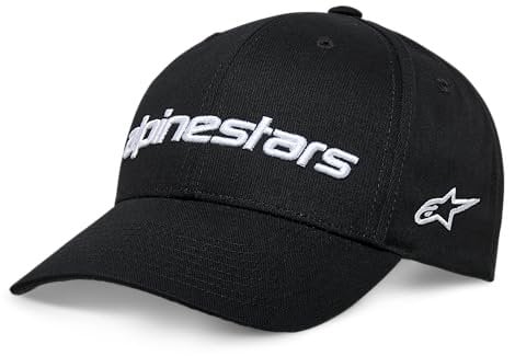 Alpinestars Herren ORIGINAL Logo Snapback Baseballkappe, Schwarz/Weiß, One Size