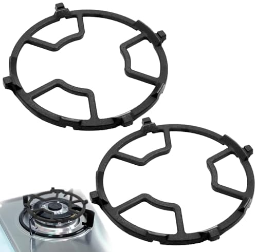ZHIYUQL 2 Pcs Gusseisen Wok Ring Support Aufsatzring für Gaskochfelder, 17,5cm Wok Rack für Gasherd Rutschfeste Topfträger Gasherd Aufsatz Vier Fünfklauen Gasherd Universal