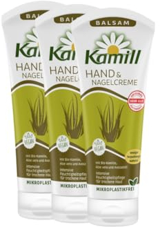 3er Pack Kamill Hand- & Nagelcreme BALSAM (3 x 100ml) - bietet intensive Pflege, Feuchtigkeit & Schutz mit Avocadoöl & Aloe Vera für trockene, beanspruchte Hände, ohne Mikroplastik