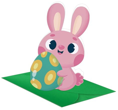 D24TIME Lustige Osterkarten, 10,2 x 15,2 cm, niedliche Ostereier-Hasen-Grußkarte mit Umschlägen für Kinder, Frohe Ostern, festliche Geschenkkarten, Frühlingsgrußkarte für Jungen, Mädchen, Sohn,