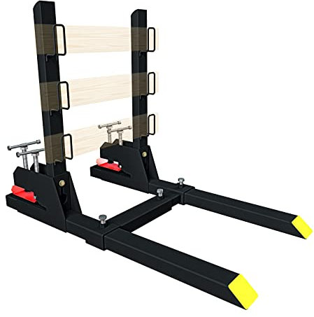 Sulythw Fourches à palette à pince - Longueur totale : 907,2 kg - Longueur totale : 907,2 kg - Pour seau de tracteur avec barre anti-roulis - Languette antidérapante - Fourches à palette pour