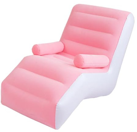 LOVIVER Poltrona Gonfiabile Pieghevole Divano in PVC con braccioli Lettino da Gioco Addensato Panca ad Aria per Letto da Gioco per Dormire in Giardino, Rosa