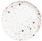 NBHDEK Assiettes à dîner en céramique à Motif de terrazzo Rouge et Gris de 10 Pouces - Blanc