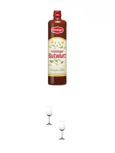 Penninger Blutwurz Kräuterlikör 0,7 Liter + Nosing Gläser Kelchglas 2 Stück