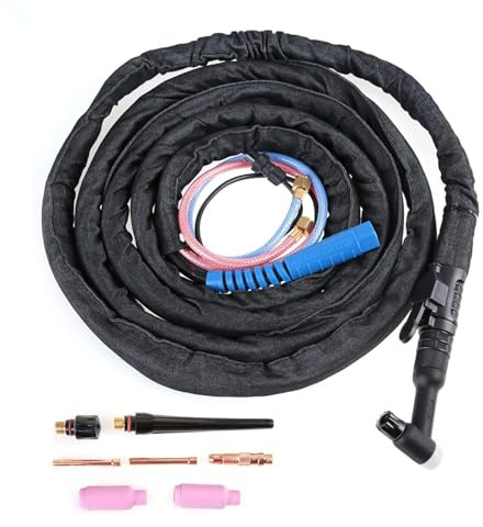 Torcia per Saldatura Tig, Torcia per Saldatura Tig Raffreddata Ad Acqua Set Connettore Dado WP18 Cavo Ergonomico Funzionamento Semplice per Saldatore Tig WP18, Kit (4 m