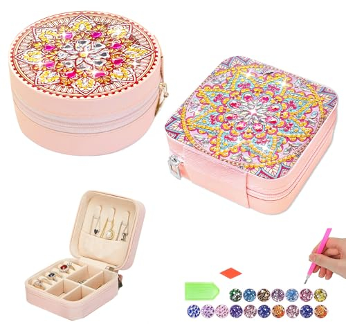 CharySim Diamond Painting Schmuckkästchen Basteln Mädchen 7 8 9 10 11 12 13 Jahre Geburtstagsgeschenke Mädchen 6-14 Jahre Teenager Bastelset Kinder Geschenkideen Diamond Painting Erwachsene DIY Set