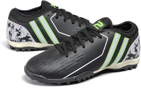 Patrick Linear Astro Football Boots - Kids Football Boots - Durable Astro Turf Boots - Non-Slip Junior Soccer Boots, Black - Footwear Since 1892, Size 5