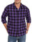 QUEZHU Camicia Flanella Uomo a Quadri Camicie Invernale in Cotone Camice Manica Lunga Camicette da Uomo Casual con Bottoni Regular Fit Viola XL
