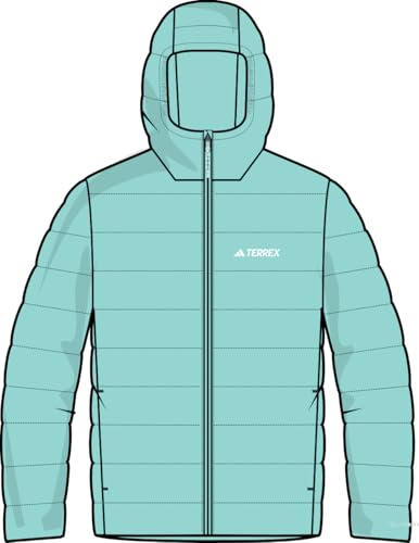 adidas Damen Terrex Multi Essentials CLIMAWARM Insulated Hooded Jacket, semi flash aqua, M